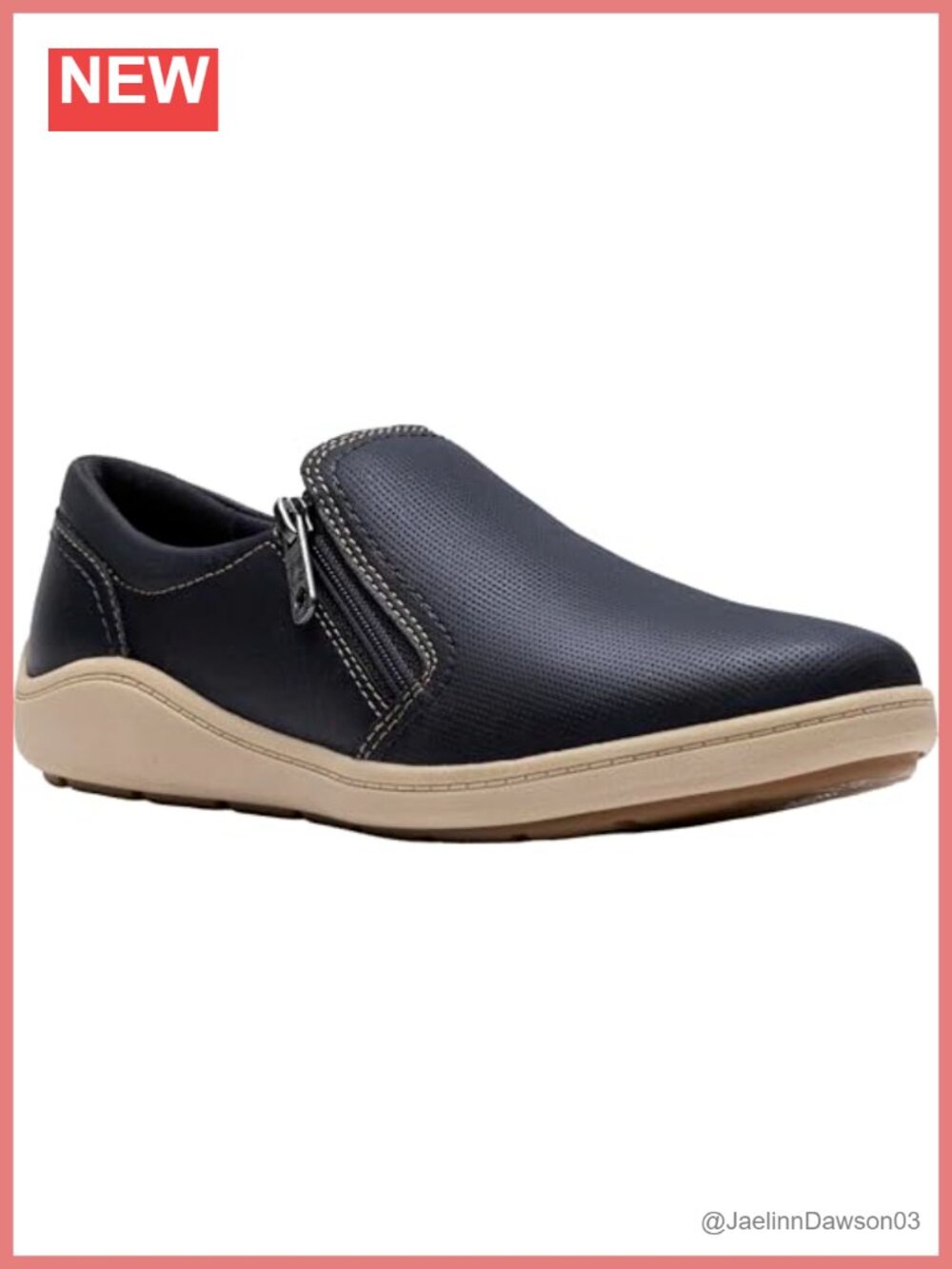 Women's Leather Loafer Side-Zip Comfort Foam Casual Shoe